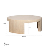 Salongbord Alexander Jones beige rundt Biltmore Richmond Interiors Sofabord