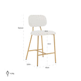 Counter stool Xenia white bouclé sett med 2 Richmond Interiors Barstol