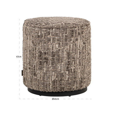 Pouffe & Footstool Lexie brun labyrint 45Ø Richmond Interiors Pall