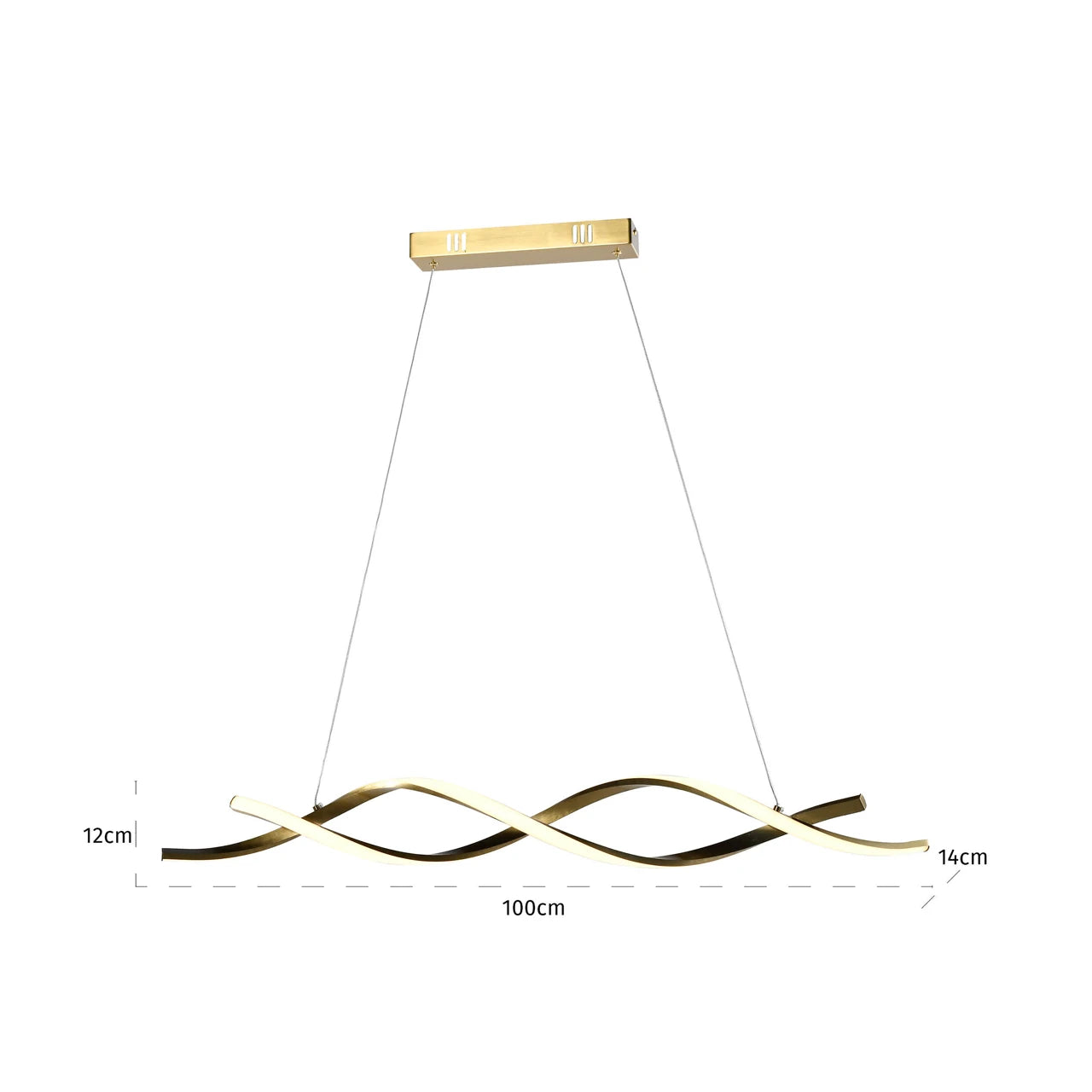 Lysekrone Lorine børstet gull Richmond Interiors Taklampe
