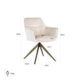 Spisestuestol Aline hvit chenille, svingbar, flammehemmende Richmond Interiors Spisestol