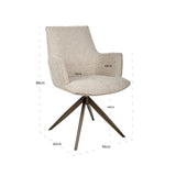 Spisestol Dakota natural chunky svingbar med armlen Richmond Interiors Spisestol