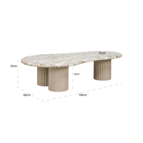 Salongbord Coronel Blush beige Richmond Interiors Sofabord