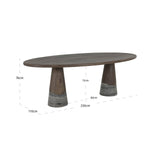 Spisebord Harper Smoked charchoal Richmond Interiors Spisebord
