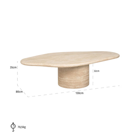 kaffebord Fictus beige 130 Richmond Interiors Sofabord