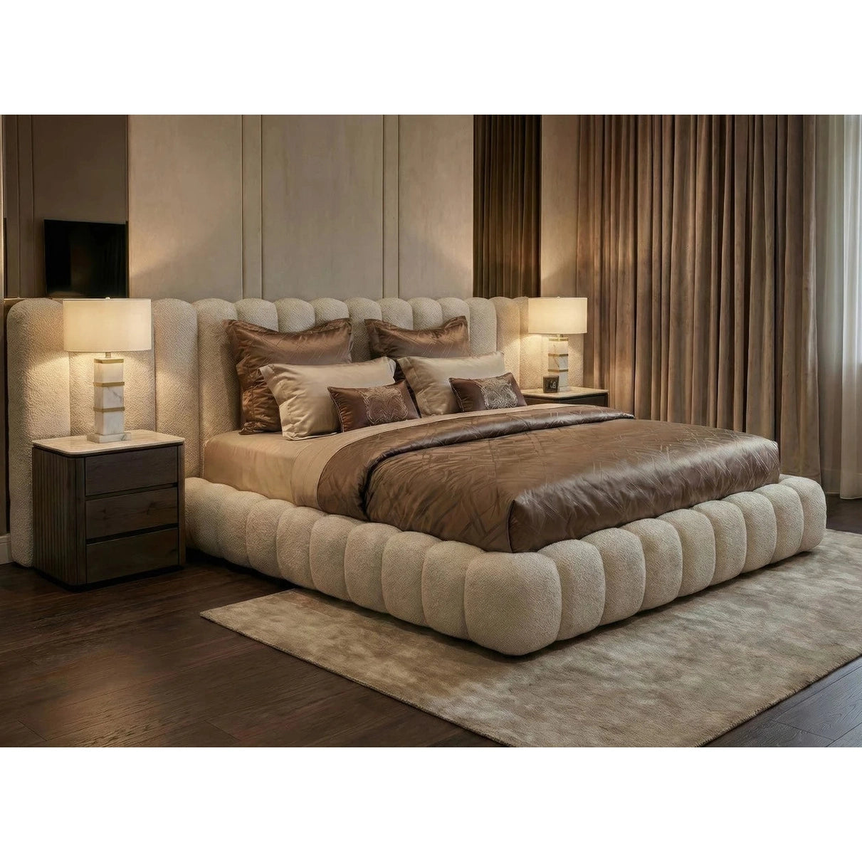 Bed Cupidon cream fancy 180x210 madrassstørrelse med oppbevaring Richmond Interiors Seng