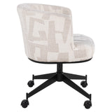 Spisestol Rochenne beige grafisk svingbar på hjul Richmond Interiors Spisestol