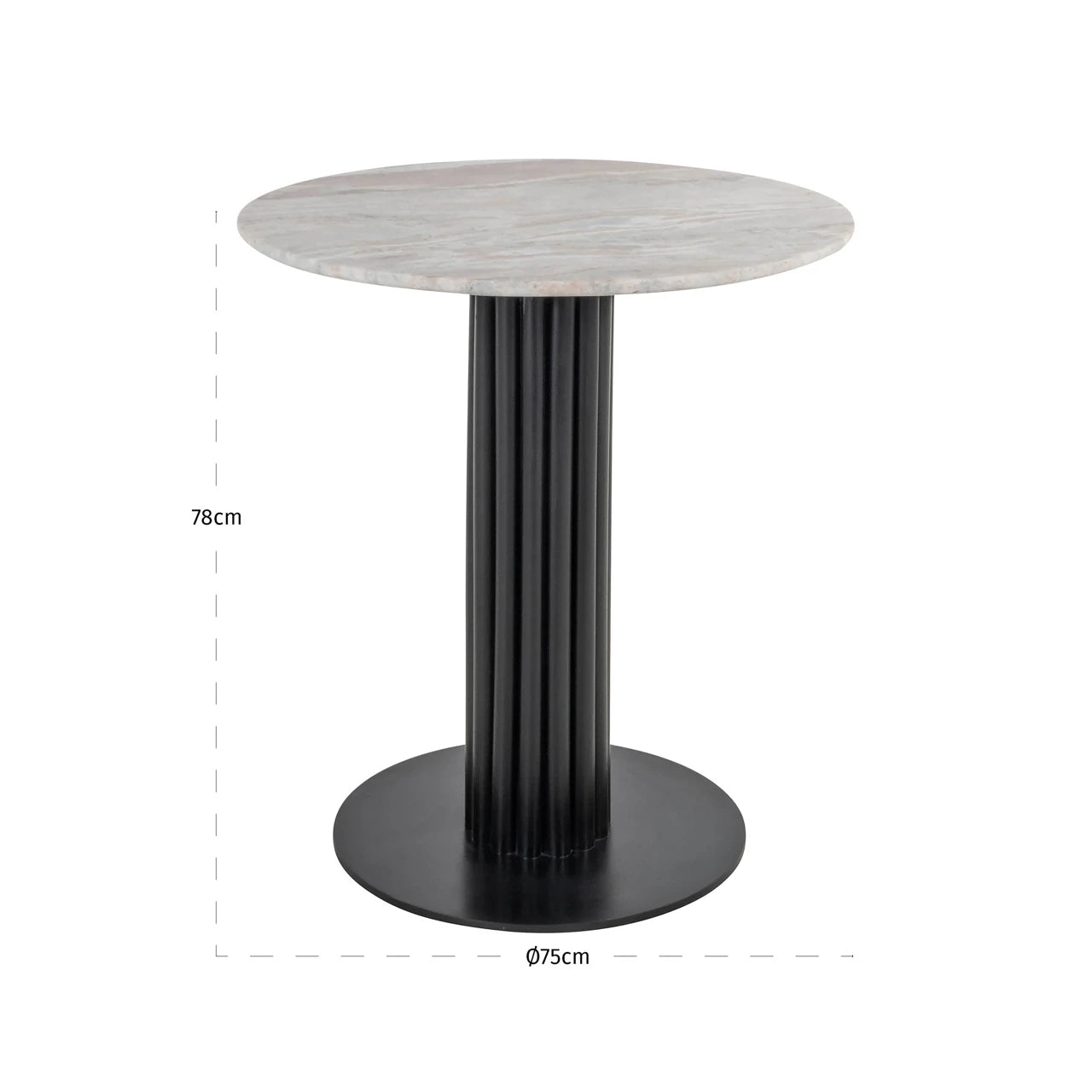 Bistrobord Nyon Blush beige 75Ø Richmond Interiors Bordlampe