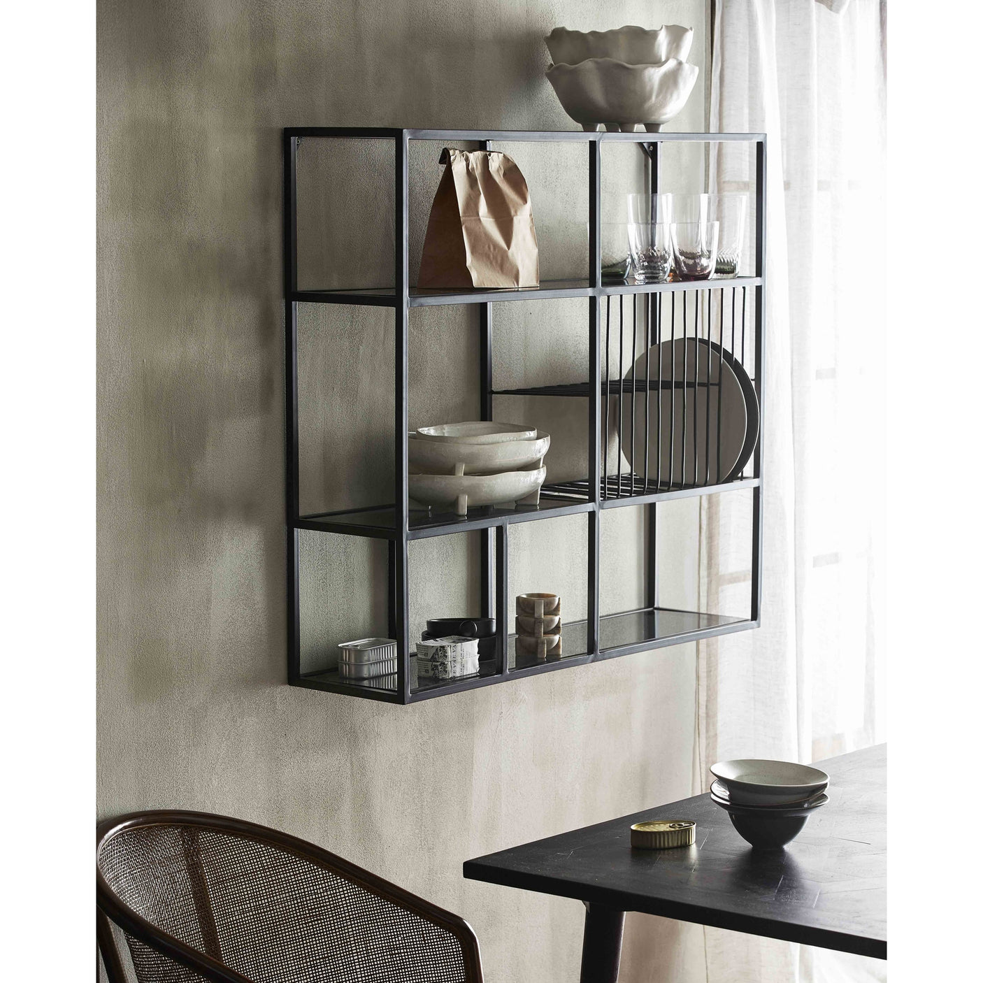 RUR kjøkkenhylle i jern - 100x90 cm - sort Nordal SHELVES