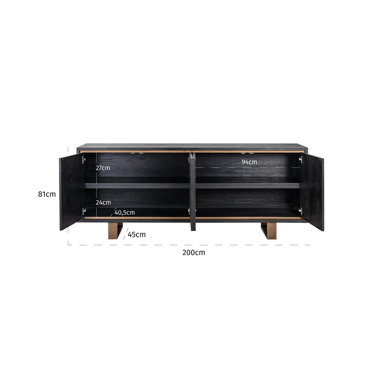Sideboard Hunter svart rustikk Richmond Interiors Skjenk