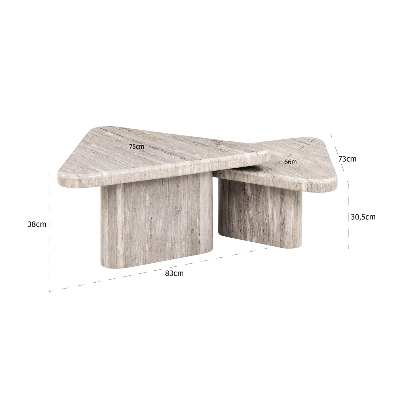 Salongbord Dwayne sand sett med 2 Richmond Interiors Sofabord