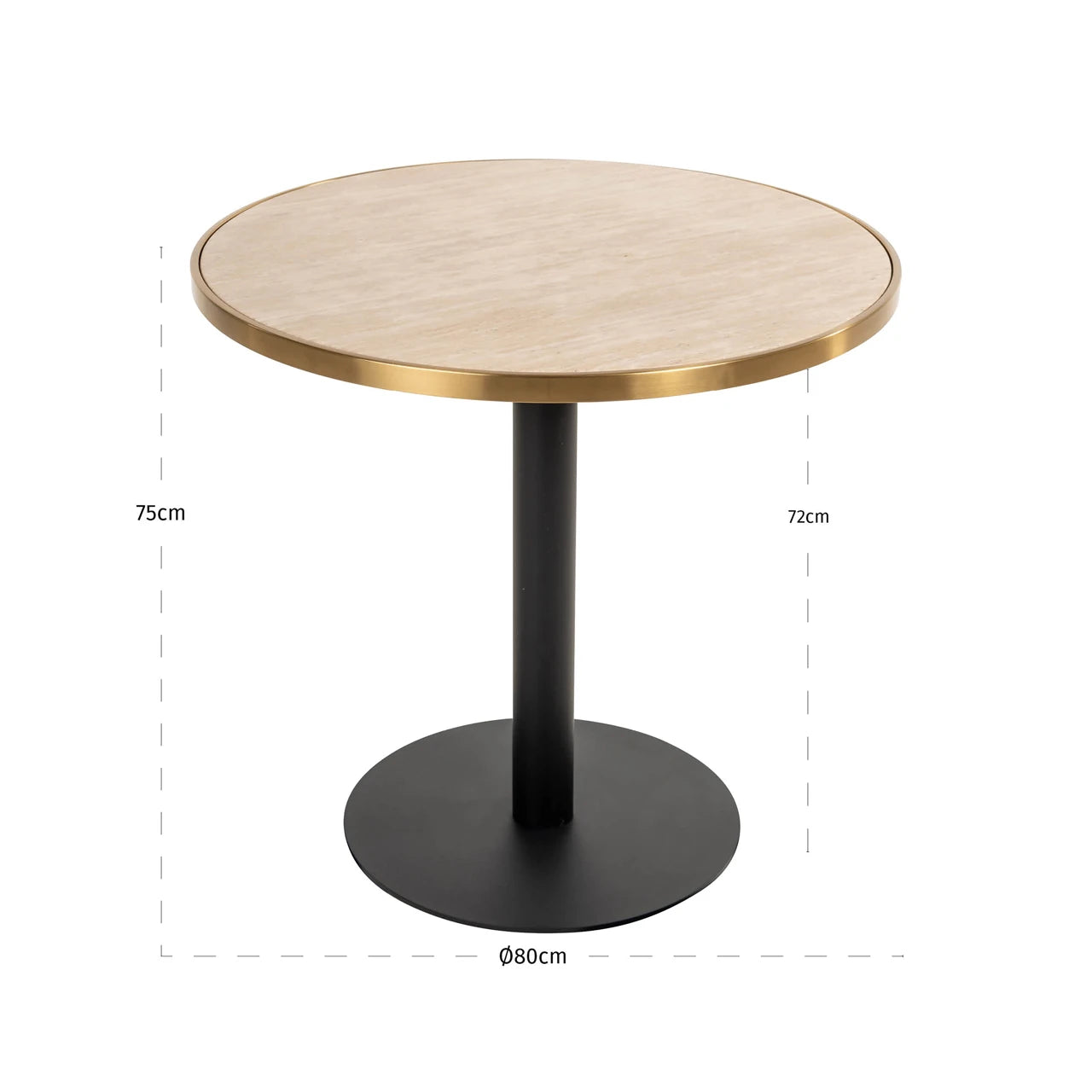 Bistrobord Brazza beige 80Ø Richmond Interiors Bordlampe