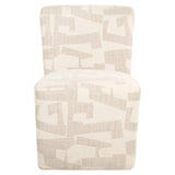 Spisestol Lorain beige grafikk på hjul Richmond Interiors Spisestol