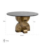 Spisebord Maddox svart/gull 130Ø Richmond Interiors Spisebord