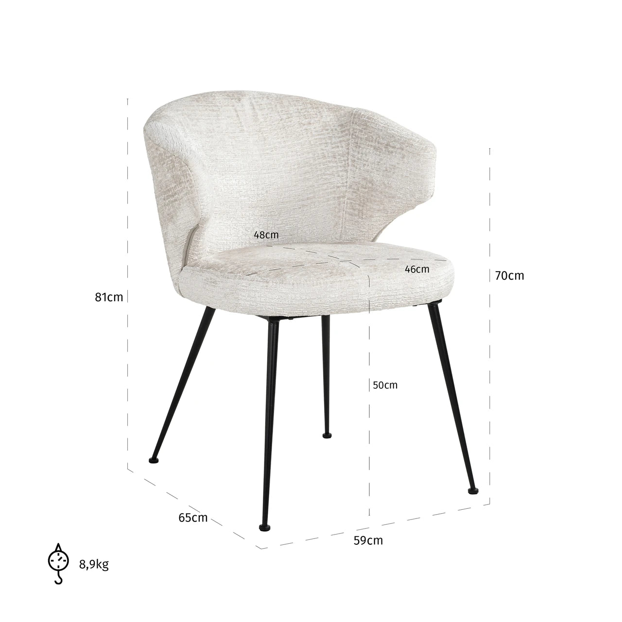 Spisestol Xandra cream fusion Richmond Interiors Spisestol