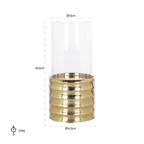 Hurricane light Bodil gull liten Richmond Interiors Lanterne og lysglass