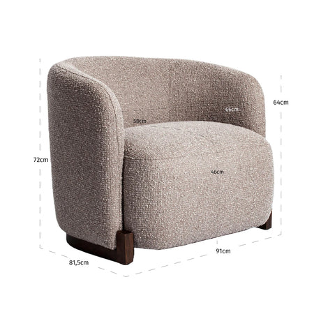Lounge chair Hannah mocca chunky brannhemmende Richmond Interiors Lenestol