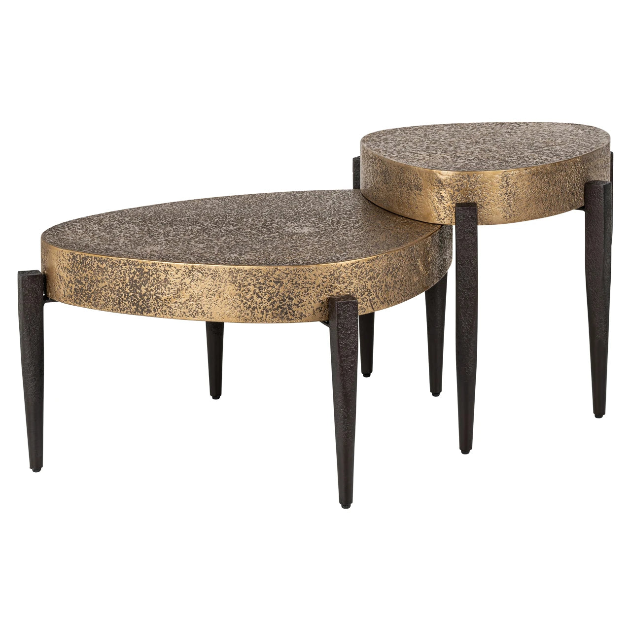 Salongbord Marquee svart/gull sett med 2 Richmond Interiors Sofabord
