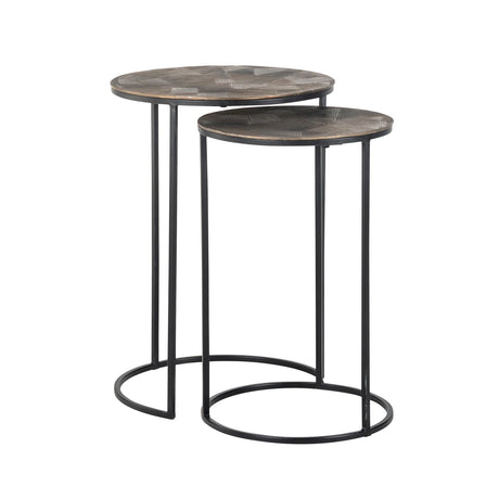 Endebord Tulum børstet gull sett med 2 Richmond Interiors Sidebord