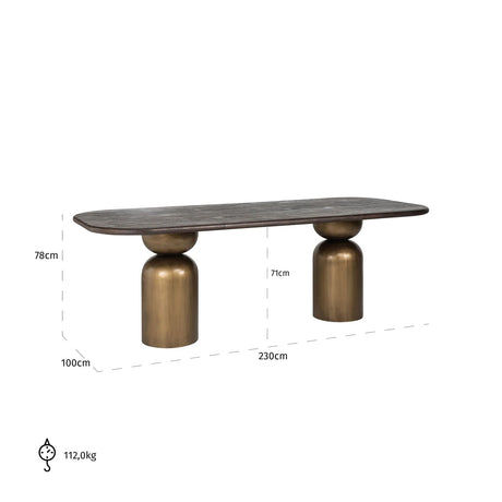 Spisebord Cavo brun 230 Richmond Interiors Spisebord