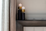 Candle holder Caya svart/gull stor Richmond Interiors Lysestake