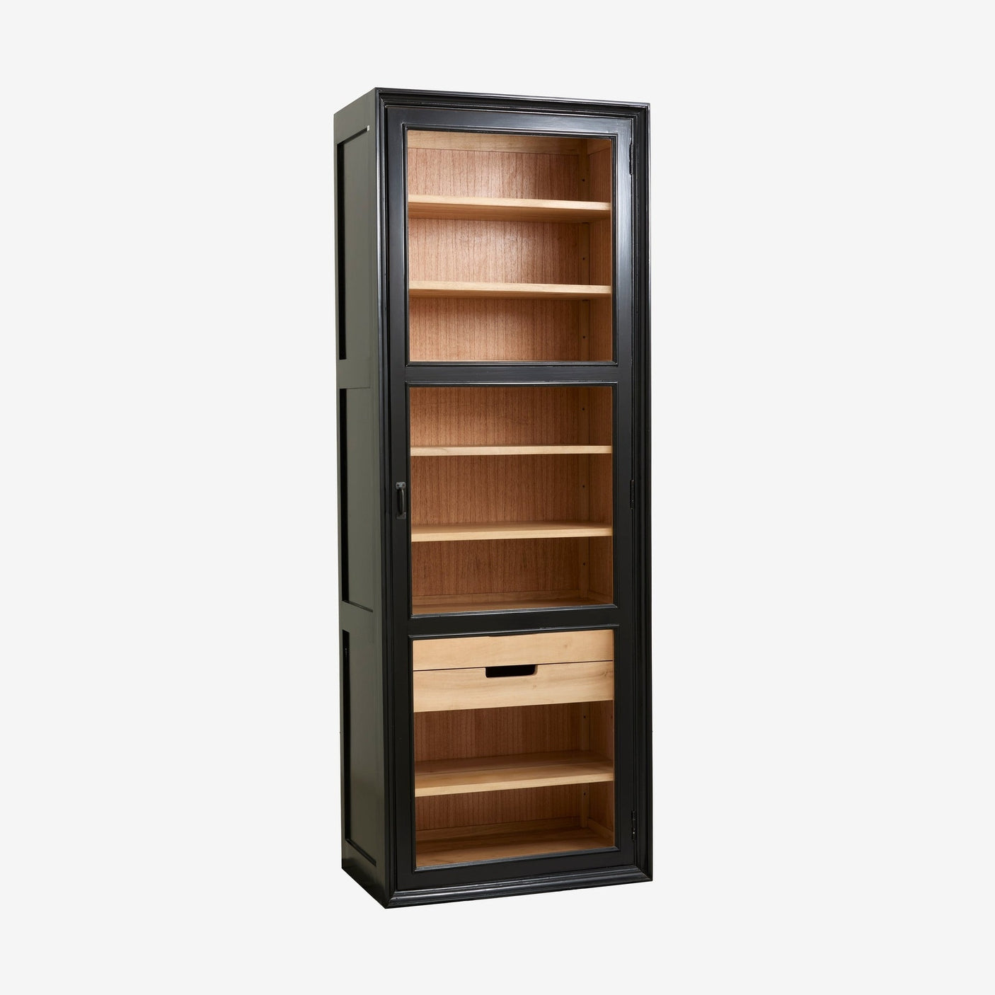 VIVA-vinduer i tre med 1 lås - svart/naturlig Nordal CABINETS