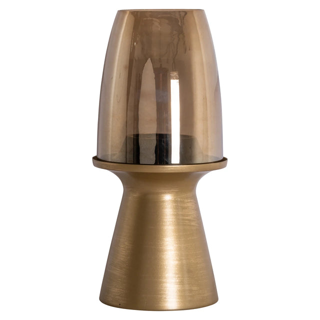 Hurricane light Danea børstet gull liten Richmond Interiors Lanterne og lysglass