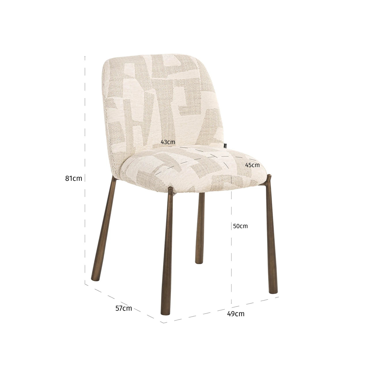 Spisestol Lana beige graffic sett med 2 Richmond Interiors Spisestol