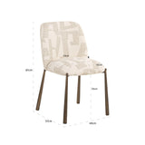 Spisestol Lana beige graffic sett med 2 Richmond Interiors Spisestol