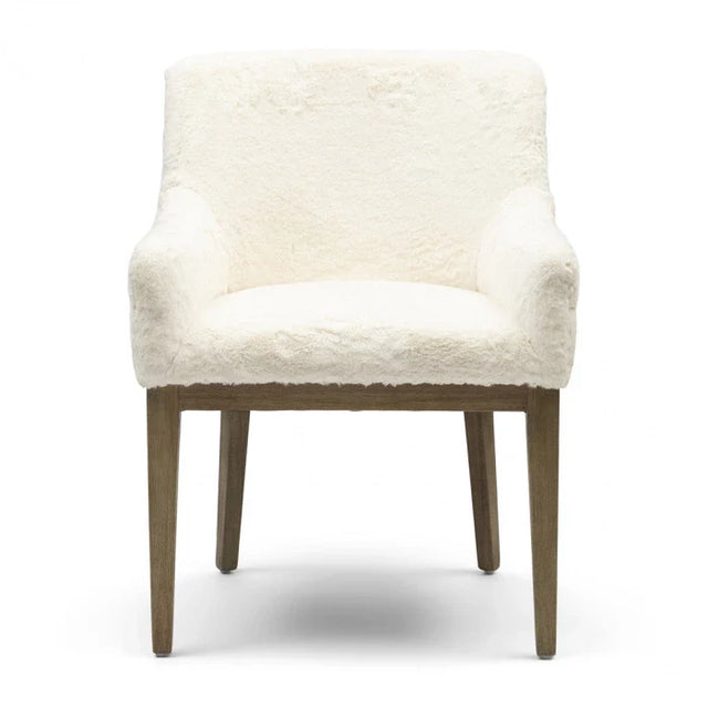 Whistler Dining Armchair, faux fur, snow