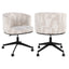 Spisestol Rochenne beige grafisk svingbar på hjul Richmond Interiors Spisestol