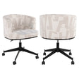 Spisestol Rochenne beige grafisk svingbar på hjul Richmond Interiors Spisestol