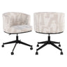 Spisestol Rochenne beige grafisk svingbar på hjul Richmond Interiors Spisestol