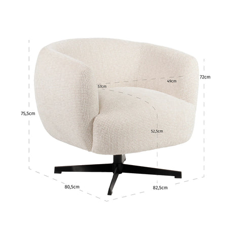 Lounge chair Estelle beige blockweave svingbar Richmond Interiors Lenestol