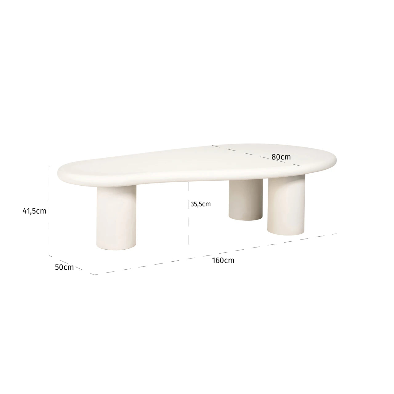 Salongbord Bloomstone hvit 160x80 Richmond Interiors Sofabord