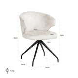 Spisestol Milly cream fusion swivel Richmond Interiors Spisestol
