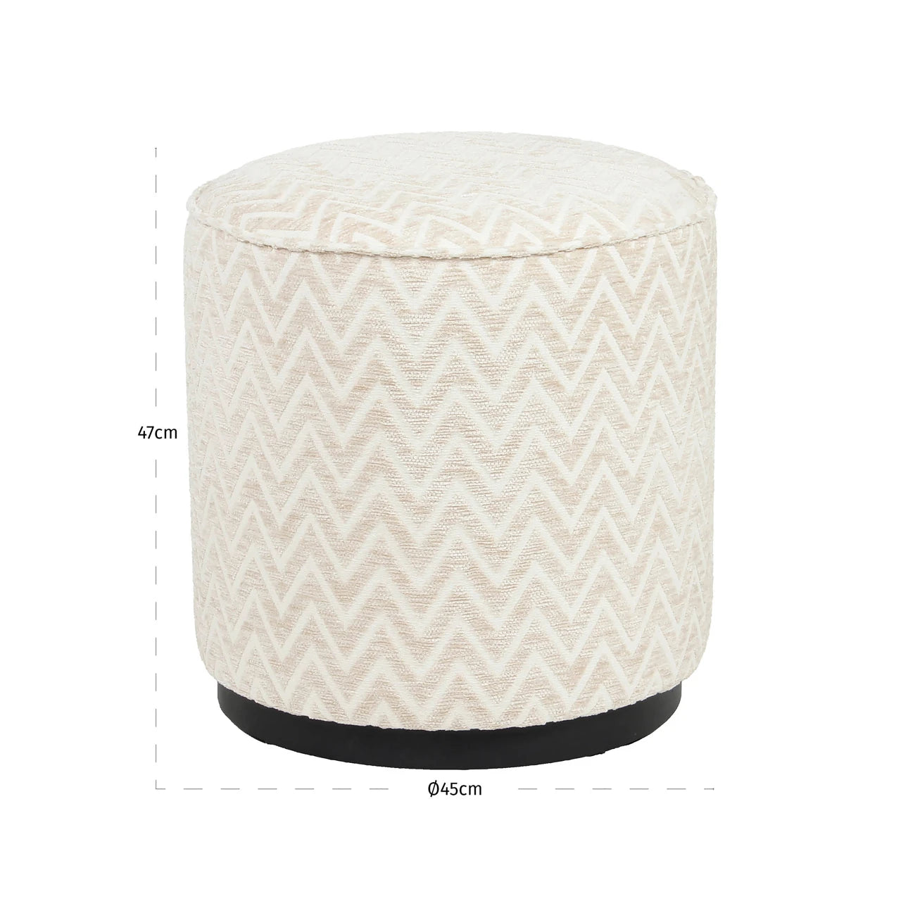 Pouffe & fotskammel Lexie beige chevron 45Ø Richmond Interiors Pall