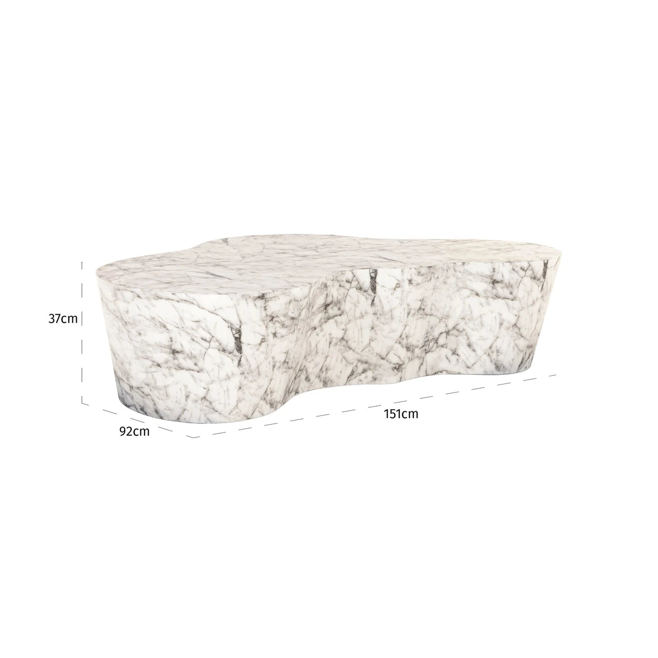 Utendørs salongbord Rockyard hvit marmorlook Richmond Interiors Sofabord
