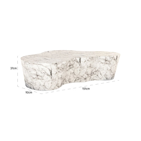 Utendørs salongbord Rockyard hvit marmorlook Richmond Interiors Sofabord
