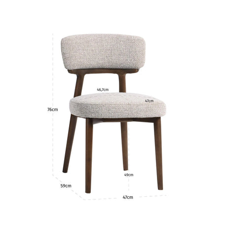 Spisestol Basker naturlig fancy brannhemmende sett med 2 Richmond Interiors Spisestol