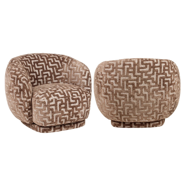 Lounge chair Negreslo brun labyrint Richmond Interiors Lenestol