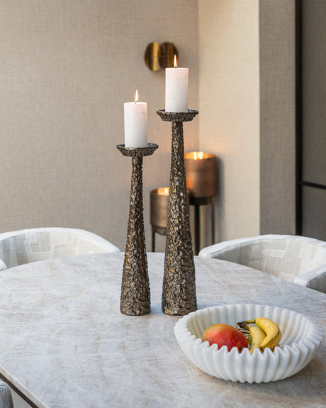 Lysestake Moan børstet gull stor Richmond Interiors Lysestake