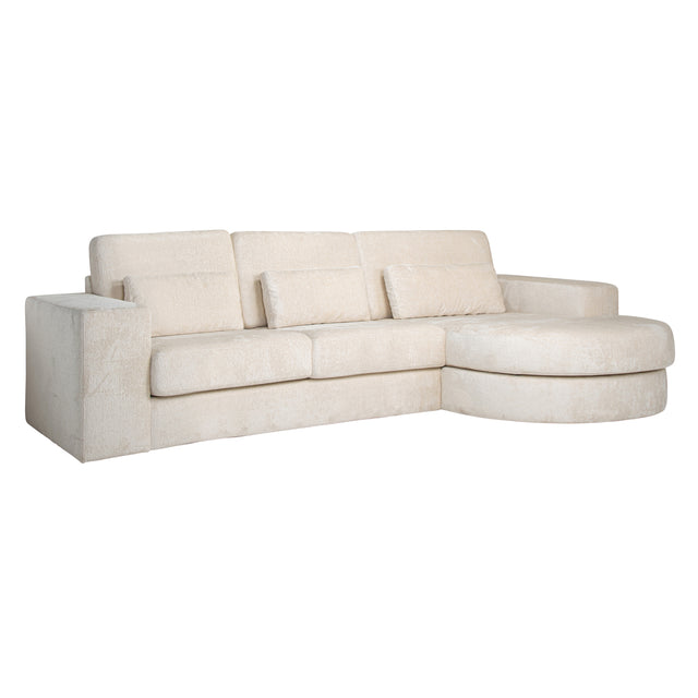 Sofa Felix hvit chenille 2,5-seter lounge rund høyre Richmond Interiors Sofa