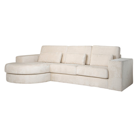 Sofa Felix hvit chenille 2,5-seter lounge rund venstre Richmond Interiors Sofa