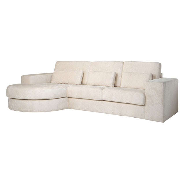 Sofa Felix hvit chenille 2,5-seter lounge rund venstre Richmond Interiors Sofa