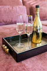 Brett Liv svart/gull Richmond Interiors Serveringsbrett