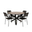 Lama Rundt Spisebord 140 + Lindos Lenestol Venture Design Spisegruppe