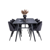 Sleek Extentiontable shed 195*95 + Velvet spisestoler Venture Design Spisegruppe