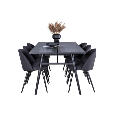 Sleek Extentiontable shed 195*95 + Velvet spisestoler Venture Design Spisegruppe