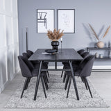 Sleek Extentiontable shed 195*95 + Velvet spisestoler Venture Design Spisegruppe